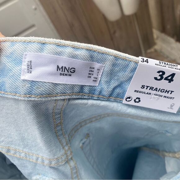 Mango Wideleg jeans with belt NWT size 2 - Picture 14 of 14